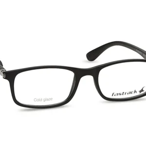 Angled view of Fastrack black rectangle computer glasses with blue light filter – Anna Nagar Madurai