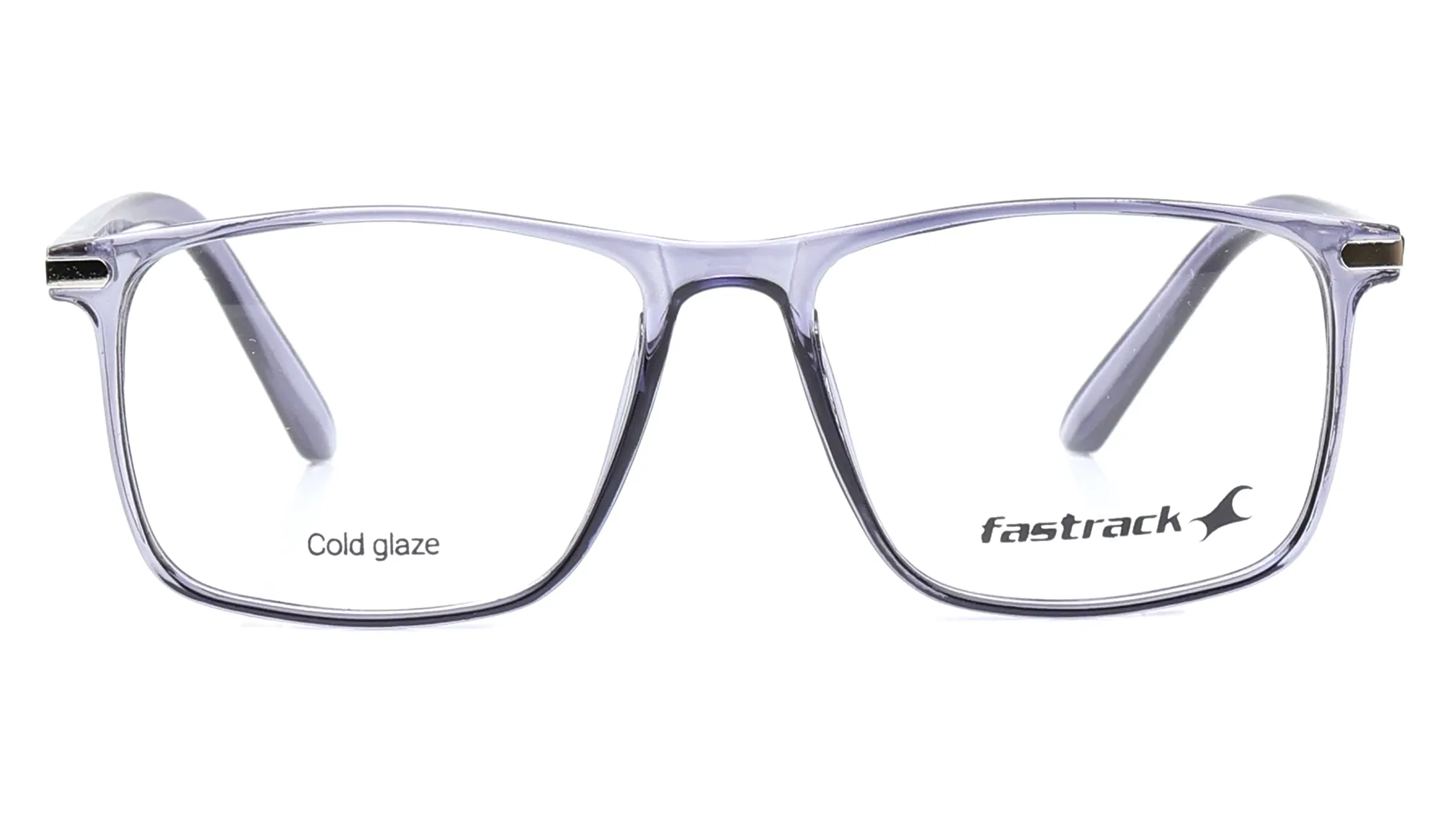 Front view of Fastrack grey and black wayfarer eyeglasses with cold glaze – Nusrat Opticals Anna Nagar Madurai