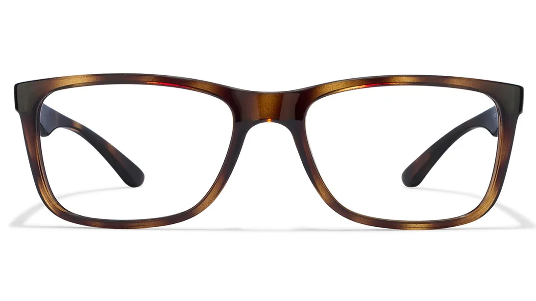 Front view of Ray-Ban brown square rimmed eyeglasses – Unisex – Nusrat Opticals Anna Nagar Madurai